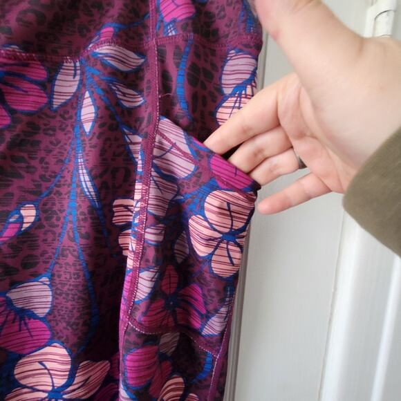 2X pro player floral and leopard print leggings with pockets - Picture 3 of 6